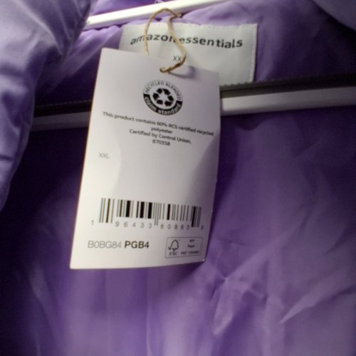 WOMENS AMAZON ESSENTIALS OVERSIZED LONG COMFORTABLE PUFFER JACKET - 2X - LAVENDER PURPLE image 3