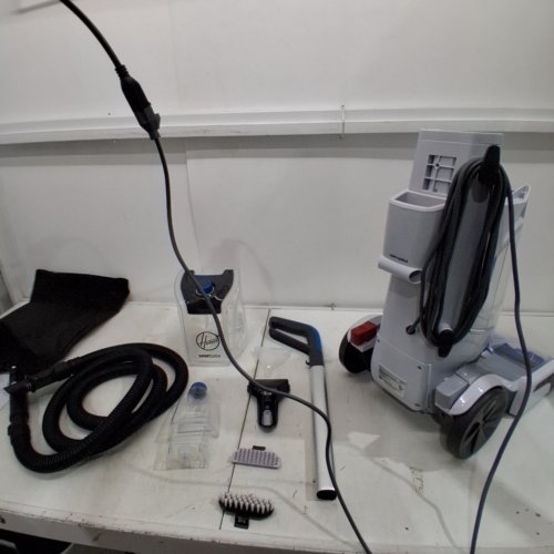 HOOVER AUTOMATIC UPRIGHT SMARTWASH+ WET CARPET CLEANER WITH INTELLISENSE PUSH-FORWARD - 8FT HOSE - WHITE/BLUE (MODEL: FH52007VCD) image 2