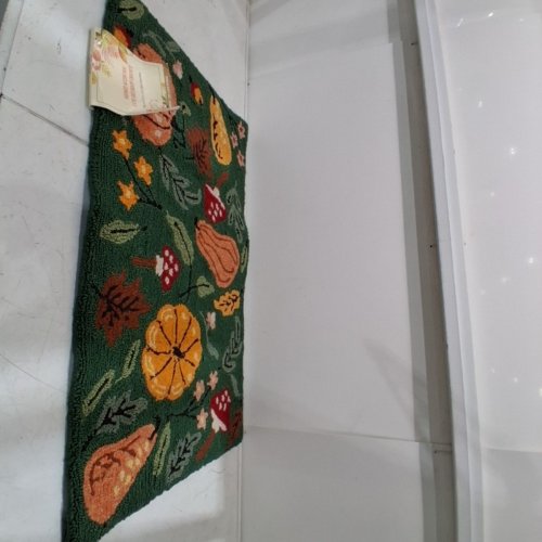 HARVEST HAND-HOOKED ACCENT RUG - 22" X 28" -MUSTARD YELLOW / PUMPKIN ORANGE (MODEL:1796317) image 6