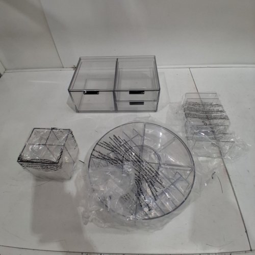 4PC IDESIGN ACRYLIC COSMETIC ORGANIZER SET - CLEAR (MODEL: 2753987) image 2