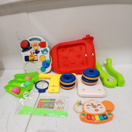 CUTE STONE - 2-IN-1 SIT-TO-STAND LEARNING WALKER, EDUCATIONAL ACTIVITY CENTER - 15.7" X 14." X 18" - MULTI-COLOR - ( MODEL: CS805001 ) image 3