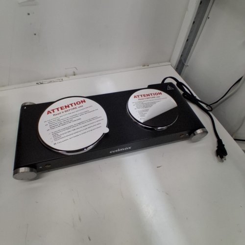 CUSIMAX ELECTRIC PORTABLE DOUBLE HOT PLATE BURNER WITH ADJUSTABLE TEMP CONTROL, 1800W, STAINLESS STEEL (MODEL:CMHP-B201) image 4