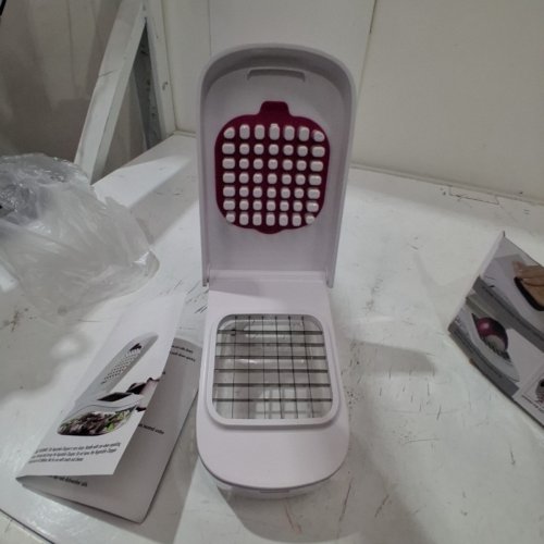 REHOMY KITCHEN VEGETABLE CHOPPER WITH EASY POUR OPENING- WHITE image 3