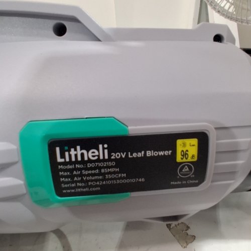 LITHELI 20V CORDLESS LEAF BLOWER BATTERY POWERED FOR CLEANING LEAVES-GREEN (MODEL:D07102150) image 7