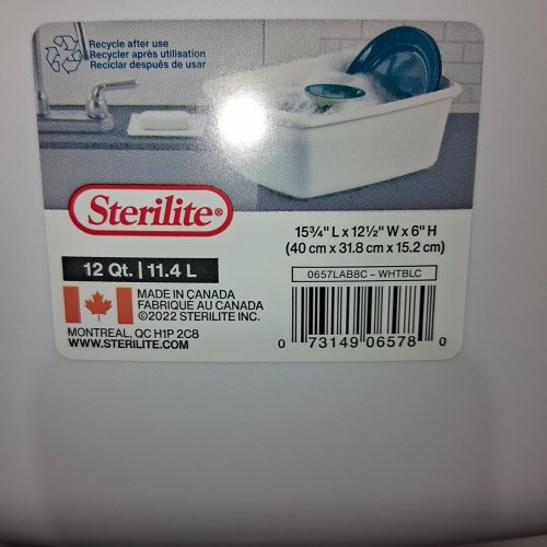 2 STERILITE STORAGE BINS - 12 QT - WHITE image 2