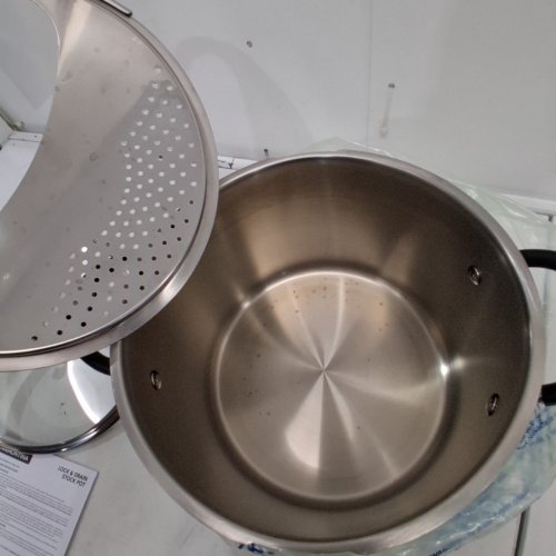 TRAMONTINA LOCK-N-DRAIN STOCK POT - TRI-PLY BASE - 8QT - STAINLESS STEEL image 3