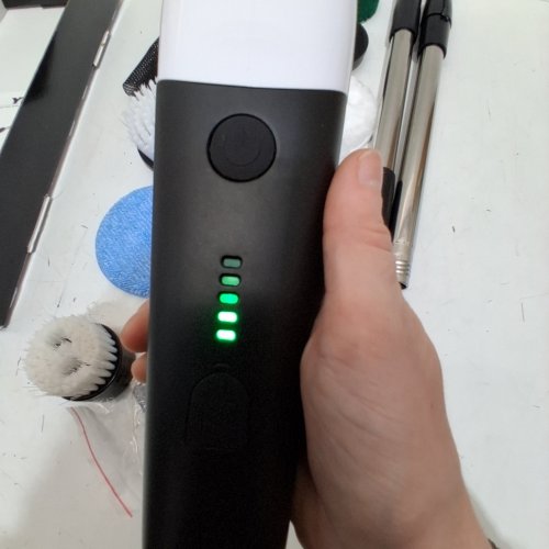 YKYI CORDLESS ADJUSTABLE ELECTRIC SPIN SCRUBBER BRUSH - 12"-43.3" - WHITE/BLACK (MODEL: ANS-8051B) image 2