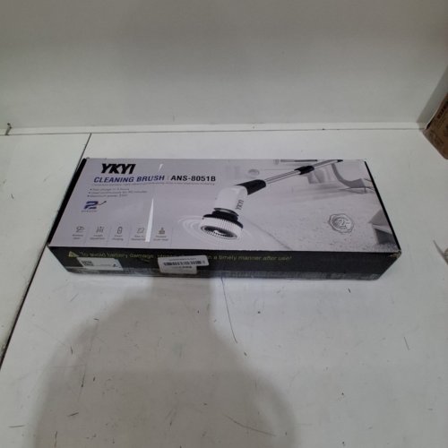 YKYI CORDLESS ADJUSTABLE ELECTRIC SPIN SCRUBBER BRUSH - 12"-43.3" - WHITE/BLACK (MODEL: ANS-8051B) image 5
