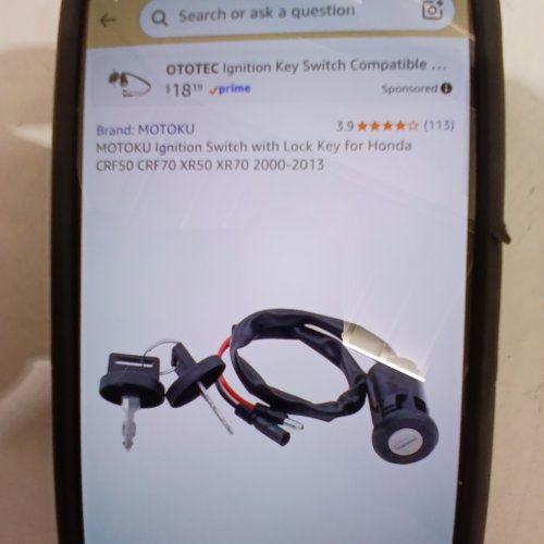 MOTOKU IGNITION SWITCH WITH LOCK & KEY FOR HONDA CRF50 CRF70 XR50 XR70 2000-2013 image 2