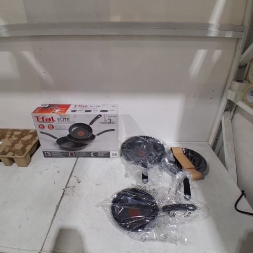 3PC T-FAL ELITE FRYING PAN SET - 8" - 9.75" - 11.25" BLACK (ITEM: 8877888) image 3