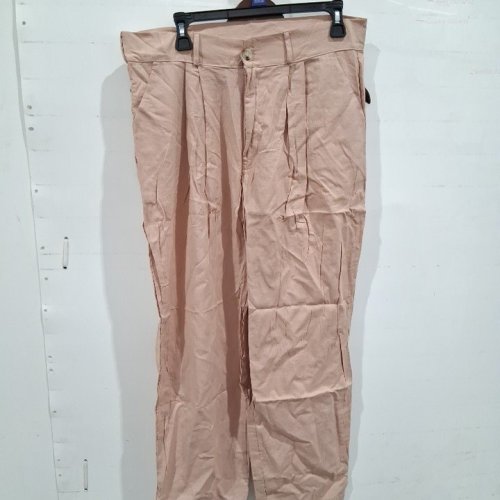 WOMEN'S LINEN CARGO PANTS - MEDIUM - BEIGE/PINK image 2