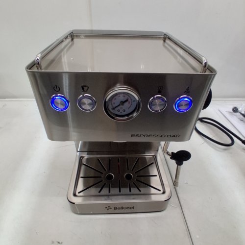 BELLUCCI ESPRESSO BAR HIGH EFFICIENCY ESPRESSO MAKER WITH BUILT-IN MILK FROTHER - STAINLESS STEEL image 2