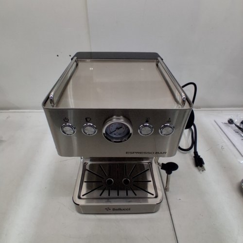 BELLUCCI ESPRESSO BAR HIGH EFFICIENCY ESPRESSO MAKER WITH BUILT-IN MILK FROTHER - STAINLESS STEEL image 5