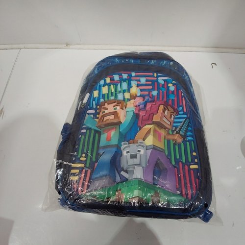 2PC PRINTED BACKPACK AND LUNCH BAG SET - BLUE MULTICOLOR image 3