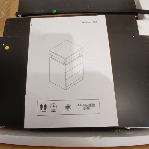ADORNEVE NIGHTSTAND WITH CHARGING STATION LED LIGHTS - 26"- BLACK (MODEL: AJ-DJ502530_2)) image 5