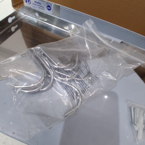 HALLY MOUNTED METAL WALL SHELF WITH HOOKS - 24" X 12" X 10" - 250LB - STAINLESS STEEL (MODEL: WSH-1224--CA) image 3