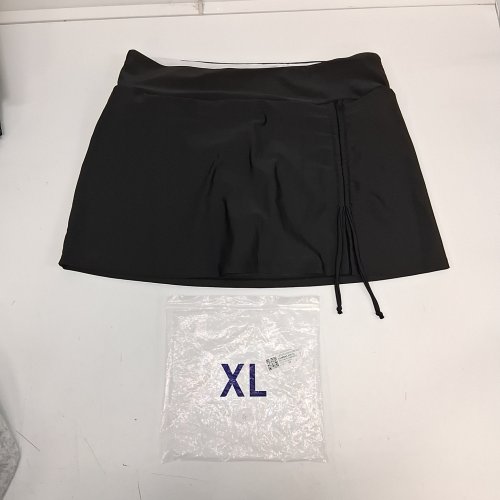 GIRLS BUILT IN UNDERWEAR BATHING SUIT ADJUSTABLE SKIRT BATHING SUIT BOTTOMS - GIRLS 12 (EXTRA LARGE) - BLACK image 2