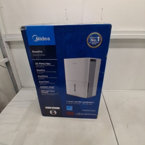 MIDEA EASYDRY DEHUMIDIFIER WITH AUTO SHUT-OFF, TIMER & WHEELS - 3000SQ.FT, 35PT - WHITE (MODEL: MAD35C1AWS) image 4