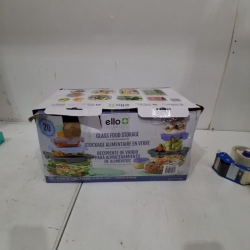 20PC ELLO COLOUR LOCK GLASS MEAL PREP FOOD STORAGE SET - ASSORTED SIZES (MODEL: 1969922) image 4