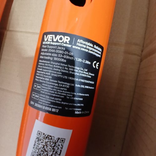 2PK VEVOR HOUSE FLOOR JACK ADJUSTABLE SUPPORT JACK POST - 53" - 93" / 18000 LBS - ORANGE (MODEL: 204A-0080-01-00) image 2