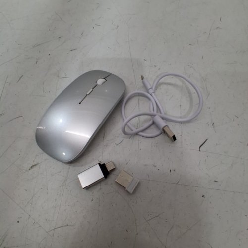 RECHARGEABLE WIRELESS BLUETOOTH MOUSE - SLIM ERGNOMIC DESIGN - SILVER (MODEL: E68) image 2