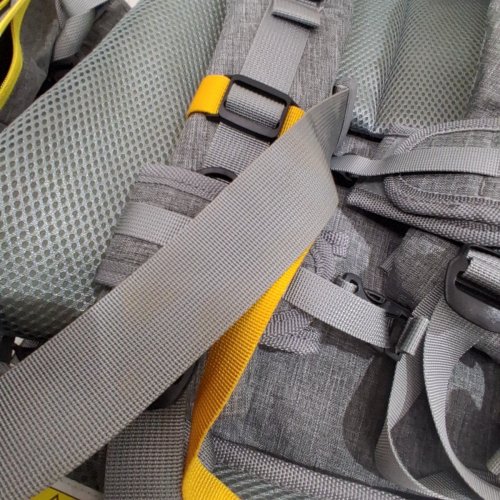 3PC BABY OUR EXPEDITION SHOULDER MOUNTED HIKING BAG - 40LB CAP - GREY/YELLOW image 3