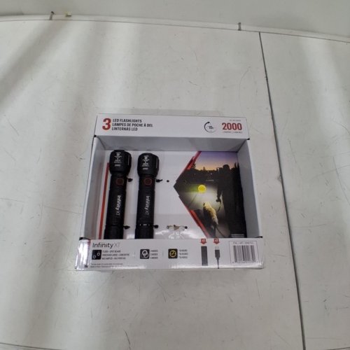 2PK INFINITY X1 RECHARGEABLE FLASHLIGHT - 2000 LUMEN - BLACK (MODEL: 2006753) image 3