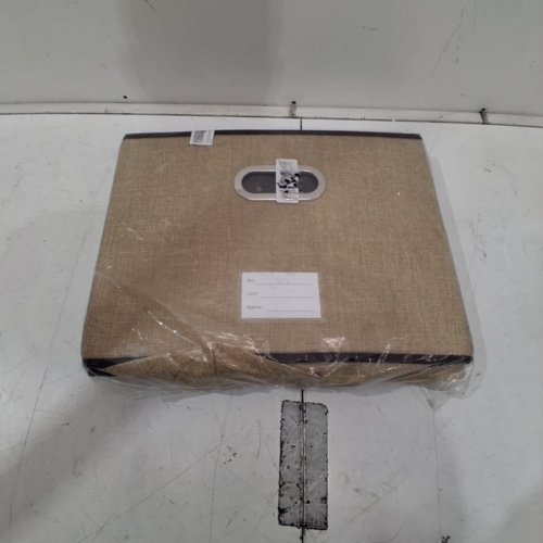 collapsible FABRIC STORAGE BIN WITH LID - 23.5" X 15.5" X 12" - BEIGE/BROWN image 4