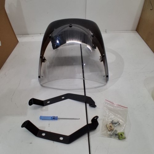 UNIVERSAL HEADLIGHT HANDLEBAR FAIRING WINDSHIELD - FITS HARLEY SPORTSTER BOBBER TOURING MOTORCYCLE - 7" - BLACK / CLEAR image 2