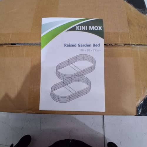 2PK KINI MOX RAISED GALVANIZED GARDEN BEDS WITH PLANT STANDS - 6FT X 3FT X 1FT - SILVER image 2