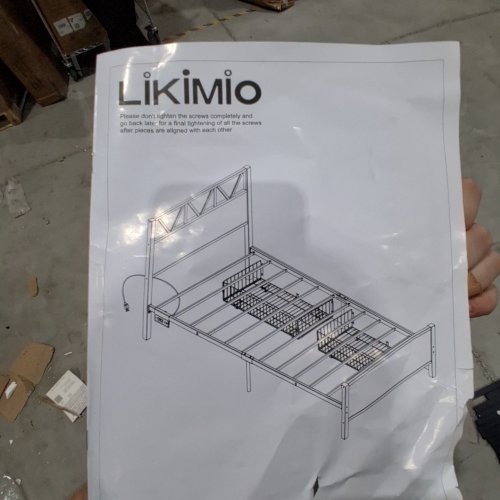 LIKIMIO BED FRAMES WITH 2 STORAGE DRAWERS LIGHTS AND CHARGING STATION HEADBOARD - TWIN XL - BLACK (MODEL: HK-XTBF-50) image 2
