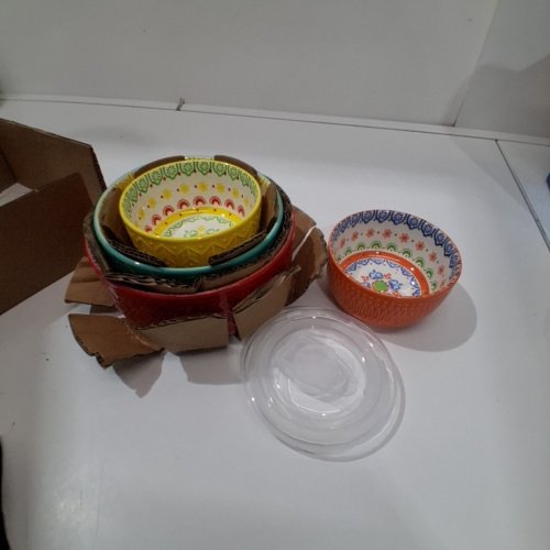 5PC SIGNATURE HOUSEWARE MICROWAVEABLE BOWLS WITH LIDS - VARIOUS PATTERNS (MODEL: 2796164) image 2