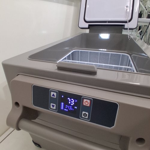 EUHOMY PORTABLE ELECTRIC CAR REFRIGERATOR, APP CONTROL, 12V / -4℉~68℉ WITH 12/24V DC & 110-240V AC - 35L - 27.5" X 15.0" X 13.6" - BLACK/GREY (MODEL: CF-35) image 2
