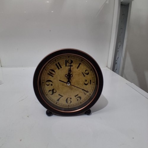 RETRO ANALOG QUARTZ ALARM CLOCK - 5" - ROMAN BLACK image 3