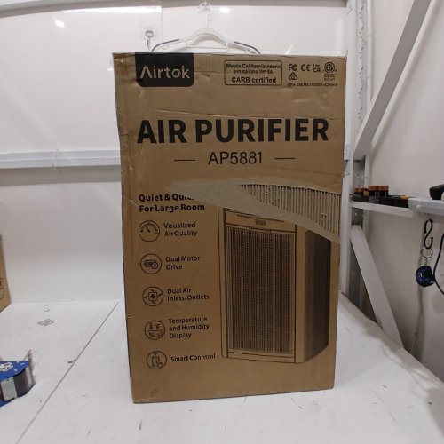 AIRTOK H13 TRUE HEPA AIR PURIFIER - TEMP & HUMIDITY MONITOR, 99.97% SMOKE, DUST, ODOR, PET HAIR REMOVAL - 4558FT² - WHITE (MODEL: AP5881) image 5