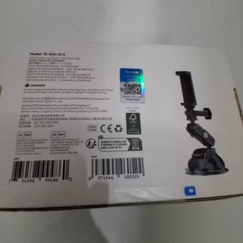 TELESIN UNIVERSAL POWER SUCTION CUP MOUNT TRIPOD WITH PHONE CLIP - BLACK image 3