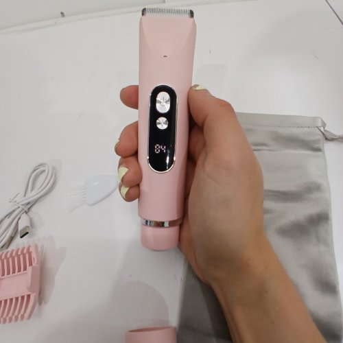 WOMEN'S ELECTRIC DUAL HEADED SHAVER BIKINI TRIMMER - 2-IN-1, USB RECHARGEABLE - PINK image 2