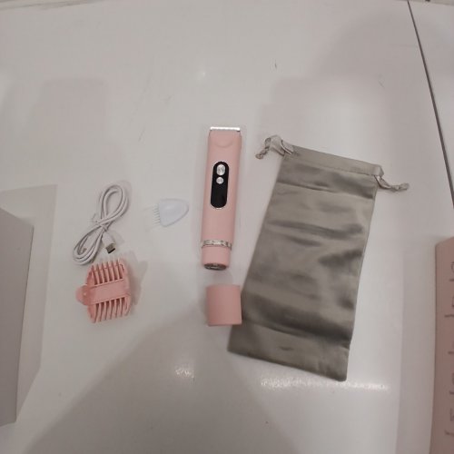WOMEN'S ELECTRIC DUAL HEADED SHAVER BIKINI TRIMMER - 2-IN-1, USB RECHARGEABLE - PINK image 3