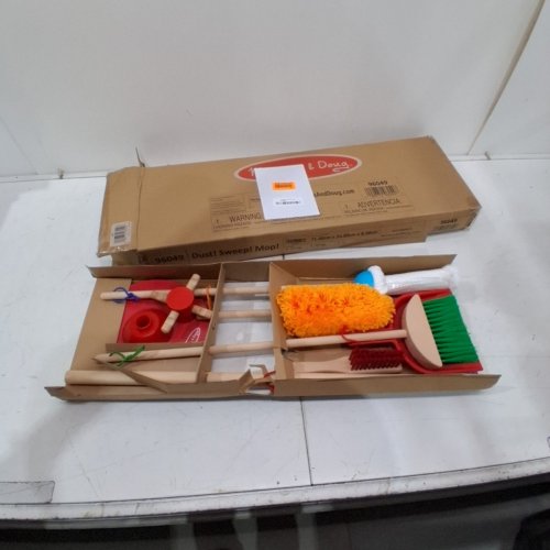 6PC MELISSA & DOUG LET’S PLAY HOUSE! DUST! SWEEP! MOP! PRETEND PLAY SET WITH BROOM, MOP, DUSTER, BRUSH, DUSTPAN & STORAGE STAND - MULTI-COLOUR (MODEL: 96049) image 2