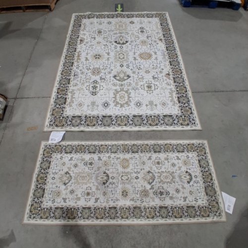 2PC WASHLUXE AREA RUG & RUNNER SET - 5FT X 7FT & 2.25FT X 5FT - BEIGE/BROWN/BLACK (MODEL: 2046294) image 2