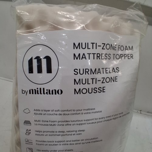 MILLANO MULTI-ZONE FOAM MATTRESS TOPPER - TWIN (34" X 70") - WHITE image 2