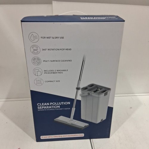 KUBUCHEE SEPARATION MOP BUCKET SET WITH STAINLESS STEEL ROD AND ULTRA-FINE FIBER CLOTH- GREY/WHITE (MODEL: 0862) image 6