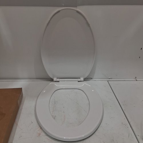 CENTOCO HEAVY DUTY PLASTIC ELONGATED TOILET SEAT - 18.5" - WHITE (MODEL: DS1600-001) image 2