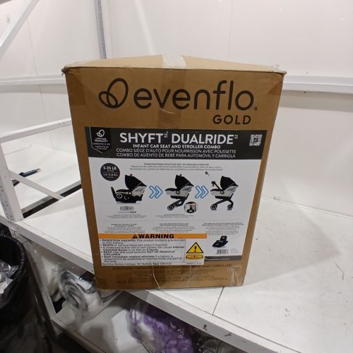 EVENFLO GOLD 2-IN-1 SHYFT DUALRIDE SENSORSAFE CARRYALL STORAGE CAR SEAT & STROLLER COMBO - 35LBS MAX WEIGHT - ONYX / BLACK - (MODEL: 37312310C) image 7