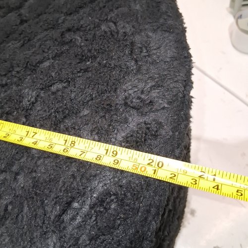 POOFIEOTTO ROUND POUF UPHOLSTERED OTTOMAN - 20" X 14" - BLACK image 2