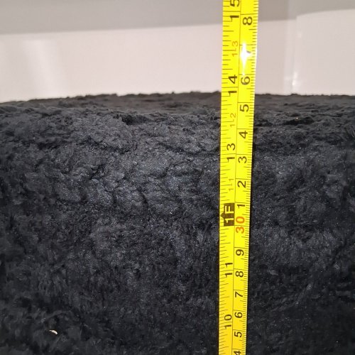 POOFIEOTTO ROUND POUF UPHOLSTERED OTTOMAN - 20" X 14" - BLACK image 3