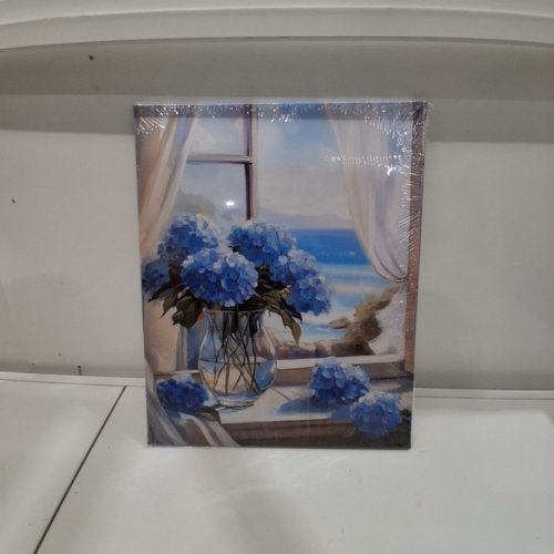 BLUE HYDRANGEA WALL ART CANVAS - 20" X 16" - BLUE image 3