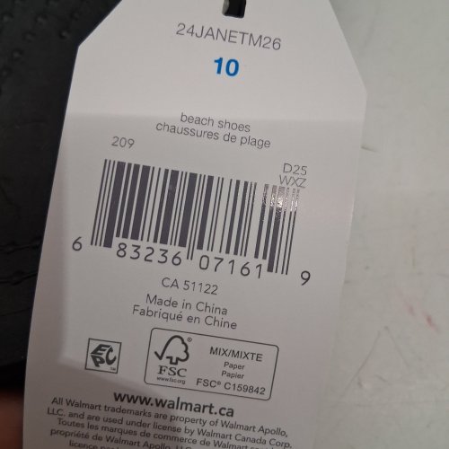 TIME AND TRU BEACH SHOES - 10 - BLACK image 2