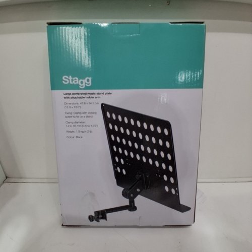 STAGG LARGE ATTACHABLE MUSIC STAND PLATE - 18.8" X 13.6" - BLACK (MODEL: MUS-ARM 2) image 3