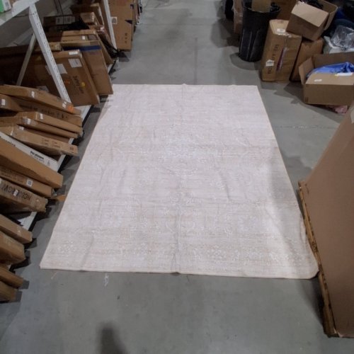ORNATE FLORAL AREA RUG - 7FT X 9FT -- IVORY image 3